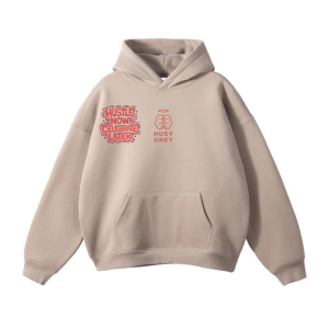 The "Hustle Now" Oversized Hoodie – Sand Edition