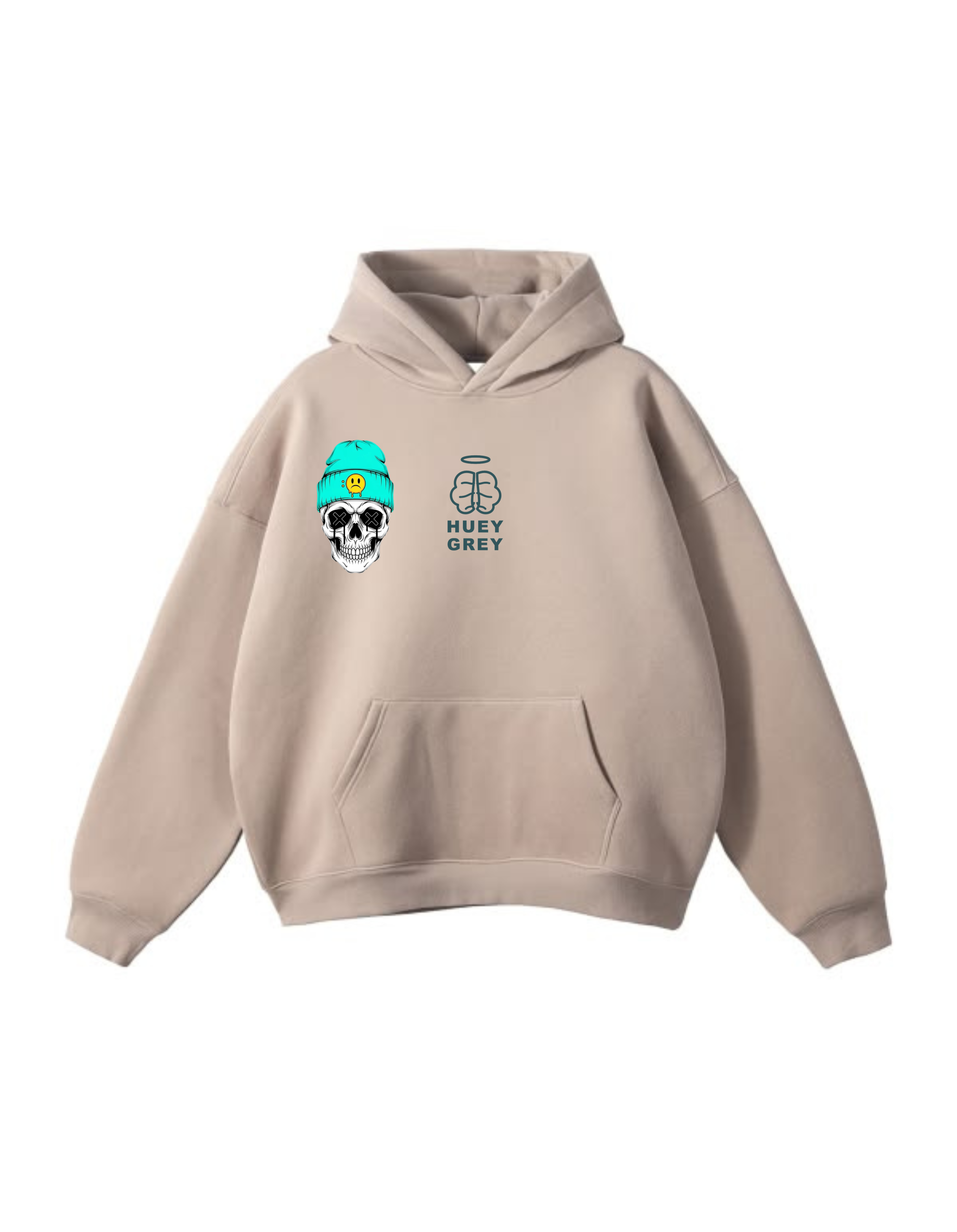 The "Soulless Smile" Oversized Hoodie – Sand Edition The "Soulless Smile" Oversized Hoodie – Sand Edition