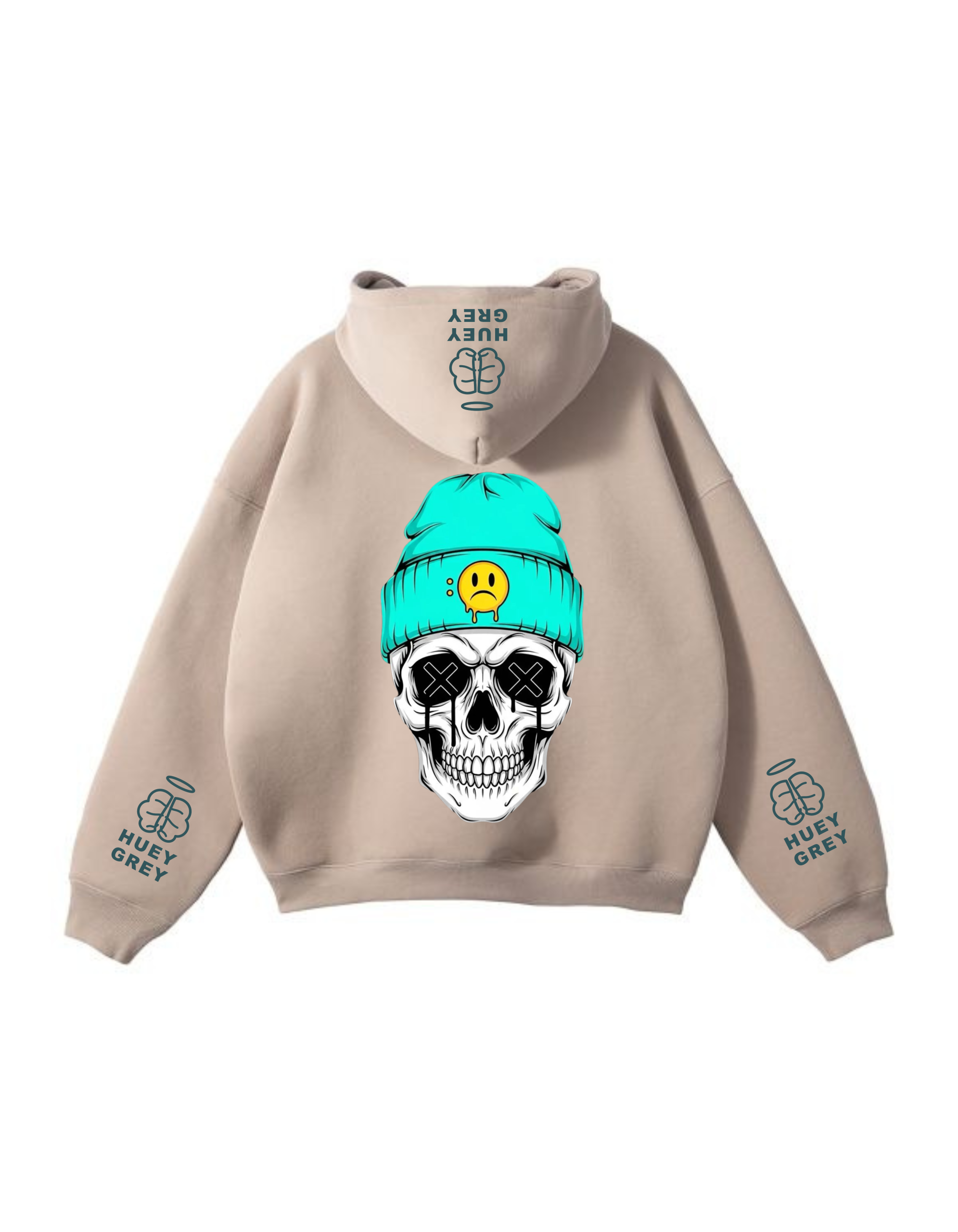 The "Soulless Smile" Oversized Hoodie – Sand Edition The "Soulless Smile" Oversized Hoodie – Sand Edition