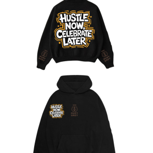 The "Hustle Now" Oversized Hoodie – Black Edition