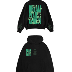 Black / Mint Green DREAM PLAN ARCHIEVE Oversized Hoodie