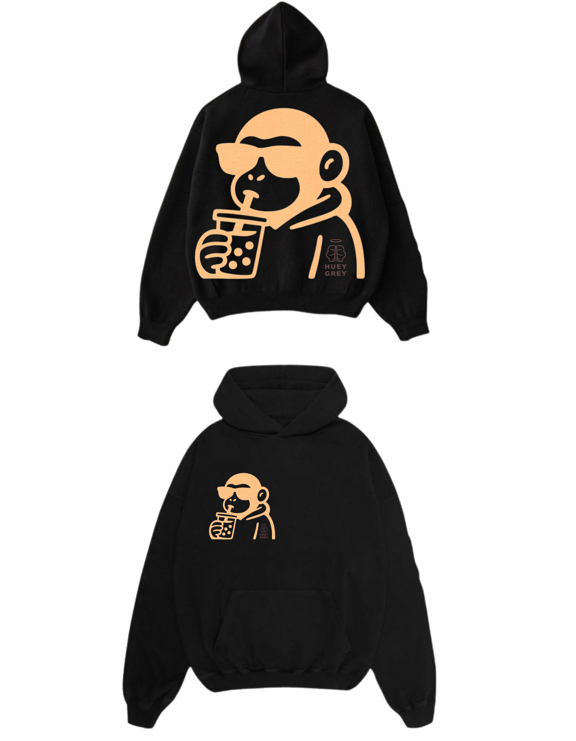 The "Monkey Sip" Oversized Hoodie – Black Edition The "Monkey Sip" Oversized Hoodie – Black Edition