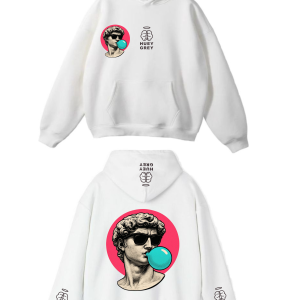 The "Greek Balloon" Oversized Hoodie – Arctic White Edition